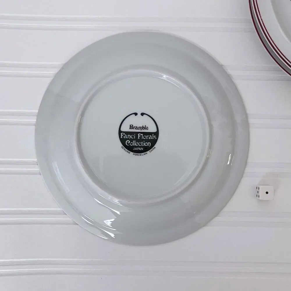 (4) Fanci Floral Collection Bramble Japan Porcelain 7.5